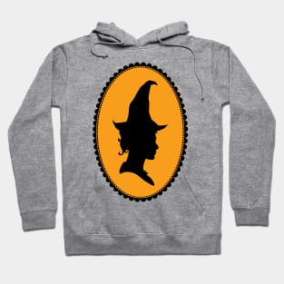 Vintage Victorian Halloween Witch Cameo Silhouette Hoodie